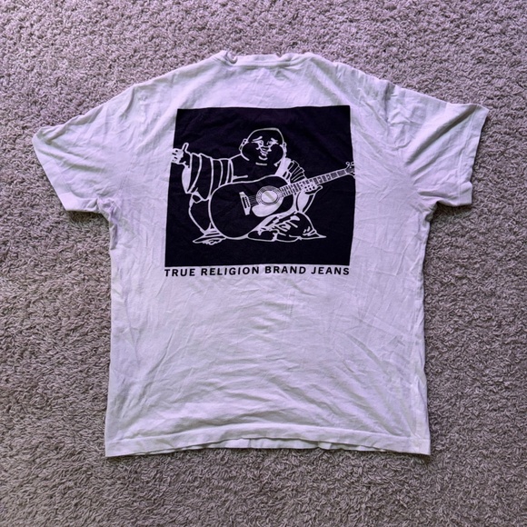 Designer True Religion Short-Sleeve Graphic T-Shirt - White Size Large Men’s - Picture 1 of 5